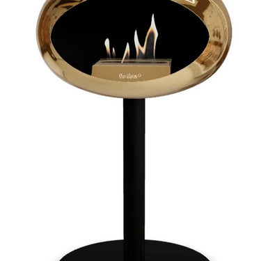 Dome Chromed Rose Gold Ground Steel Low Fireplace by LE FEU