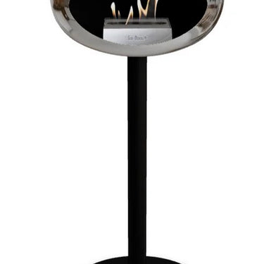 Dome Chromed Silver Ground Steel High Fireplace by LE FEU