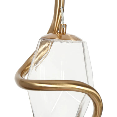 Single Pendant Light with Chrysanthemum Design
