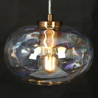 Dimmable Chrysaorican 3-Light Iridescent Globe Chandelier for Dining Room