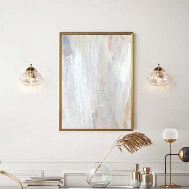 Luxury Iridescent Glass Wall Sconce, Brass Accents - Dining Room 