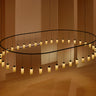 Cirio Oval LED chandelier by Santa & Cole with warm pendant lights