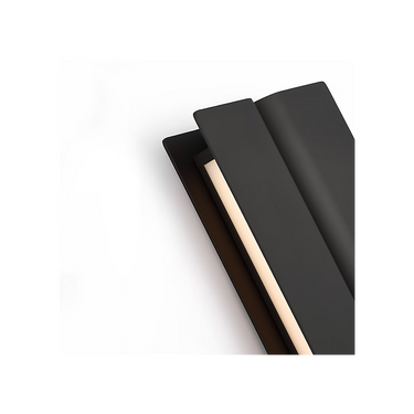 Minimalist LED vanity light in black finish for bathroom or powder room