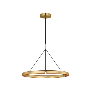 Cloak 30 chandelier in Hand Rubbed Antique Brass by Visual Comfort with integrated LED lighting