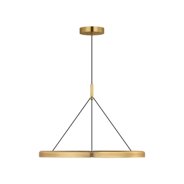 Cloak 30 Hand Rubbed Antique Brass chandelier with sculptural folded metal design