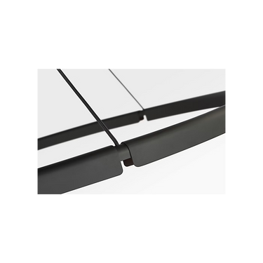 Contemporary black LED chandelier for modern living room and dining room interiors