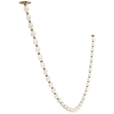 Collier 108 Contemporary Crystal Chandelier, natural brass connectors, faceted Czech crystal strands.