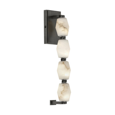 15 inch bronze brass and alabaster wall light, Collier 15, SLWS54627, modern alabaster wall sconce lighting.