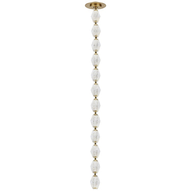 Modern crystal chandelier, Collier 36 pendant, polished nickel finish, integrated LED lighting