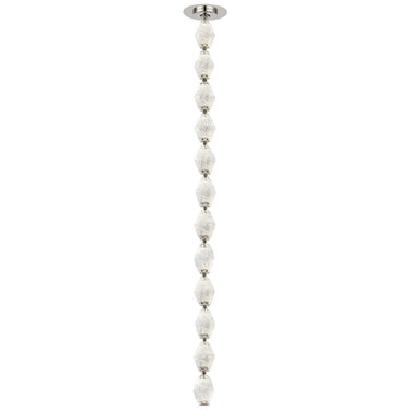 Entryway crystal pendant, Collier 36, polished nickel finish, 3000K LED, contemporary style