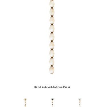  Collier 36 pendant's alabaster glass texture and 90 CRI LED lighting, surface mount driver visible, brass, bronze, and poslished nickel.