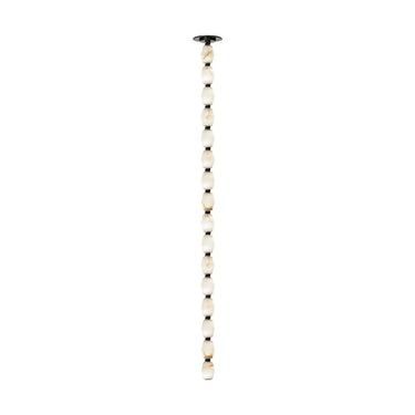 Luxury 48 Inch Alabaster Strand, Dimmable LED Pendant, Bronze