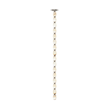 Collier 48 Solid Brass & Alabaster LED Pendant – Premium Residential & Commercial Lighting, Polished Nickel