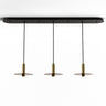 Combi Linear multi-light LED pendant with decorative glass plate by Koncept in matte black finish