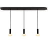 Combi Linear multi-light LED pendant with frosted glass ball by Koncept in matte black finish