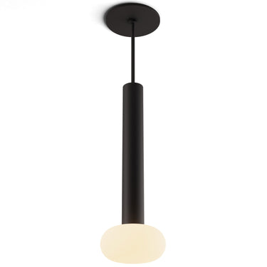 Customizable Combi pendant light with glass globe and matte black finish