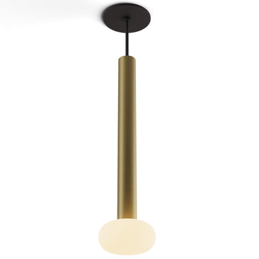 Minimalist matte black LED pendant with frosted globe for dining room lighting