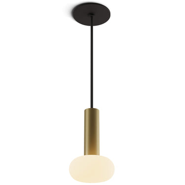 Modern LED ceiling pendant with frosted glass bulb for kitchen island lighting