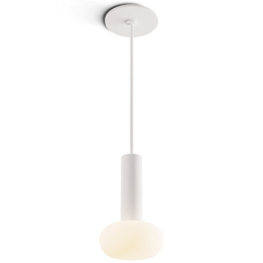 Contemporary LED hanging light with white glass ball for living room decor