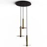 Combi round multi light LED pendant with decorative glass plate and modern design