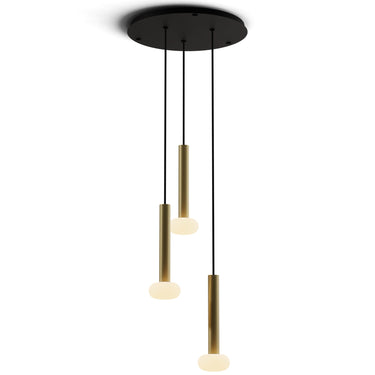 Koncept Combi round multi-light pendant with adjustable LED glass ball attachments