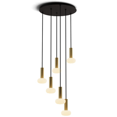 Contemporary round pendant light with glass ball design for living room ceiling lighting