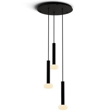 Modern round multi-light pendant with glass ball shades for kitchen island lighting