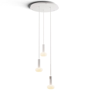Minimalist round LED pendant with glass ball lights for modern interior spaces