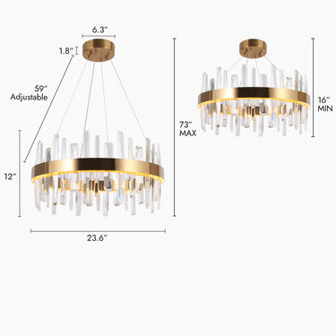 K5 Brass & Crystal Drum Pendant Light by Combrocollia 