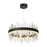 Combrocollia Modern Drum Chandelier - 24 Inch Black & Brass with LED