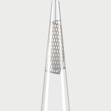 Modern Lodes Cono di Luce grey suspension light with transparent glass shade