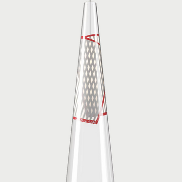 Red Lodes Cono di Luce designer pendant featuring integrated warm LED lighting