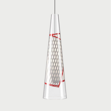 Cono di Luce LED suspension lamp by Ron Arad for Lodes featuring transparent Pyrex cone shade