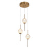 Cenlindes 12" Modern Brass Cluster Chandelier, 3-Light LED, Dimmable 