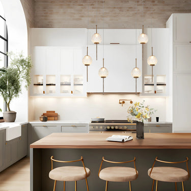 -Light Cluster Pendant Light, Modern Brass, Integrated LED, Kitchen Decorative Suspension