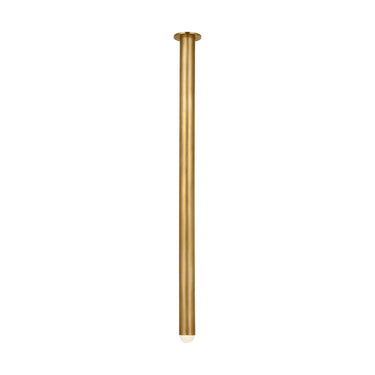 Large 48 inch cylinder brass flush mount with crystal diffuser