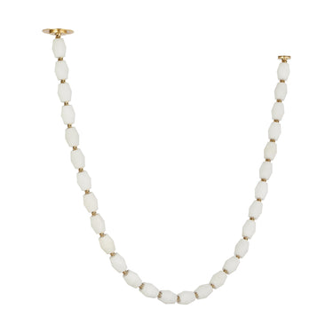 Collier 84 LED: Customizable Alabaster Strand Chandelier, Bronze