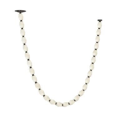 Collier 84 LED: Modern Brass & Alabaster Pendant, Bronze