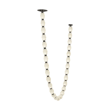 Collier 84: Contemporary Alabaster Glass LED Pendant, Bronze