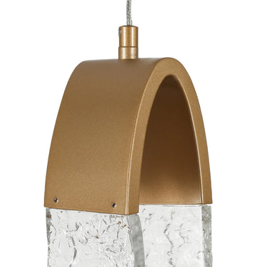 Contemporary Frosted Glass LED Cluster Chandelier with Brass Finish