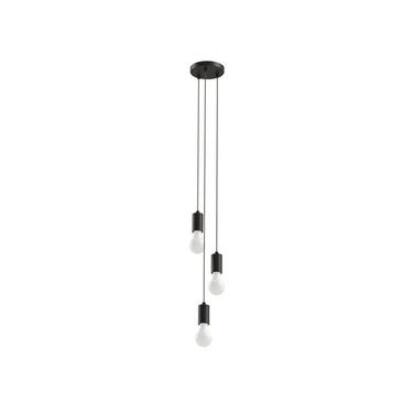 sleek white pendant light with aluminum socket covers and adjustable cable