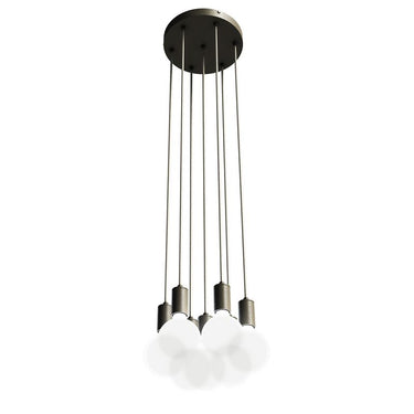 BlackJack Lighting commercial pendant fixture with satin nickel finish