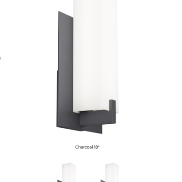 Cosmo LED outdoor fixture, 5.7 inch width, architectural accent lighting, IP65 rating, Charcoal or Bronze finish