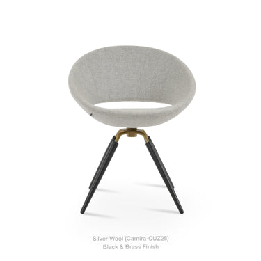 Crescent Carrot Swivel Chair Fabric by SohoConcept - New