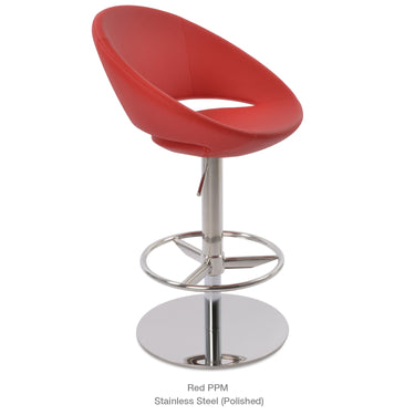 Crescent Piston Full Footrest Stools Leather by SohoConcept - New