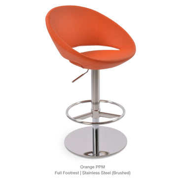 Crescent Piston Full Footrest Stools Leather by SohoConcept - New