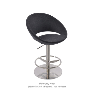 Crescent Piston Full Footrest Stools Fabric by SohoConcept - New
