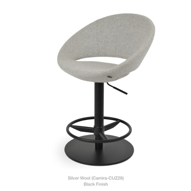 Crescent Piston Full Footrest Stools Fabric by SohoConcept - New
