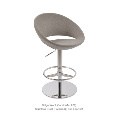 Crescent Piston Full Footrest Stools Fabric by SohoConcept - New