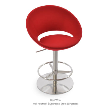Crescent Piston Full Footrest Stools Fabric by SohoConcept - New
